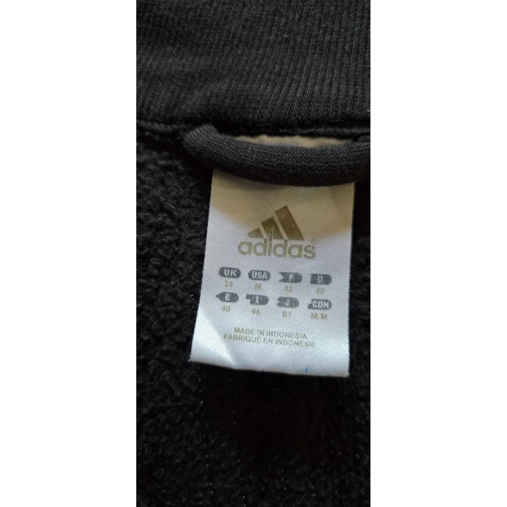 Adidas Vintage Black 3 Stripe Full Zip Jacket Youth Medium